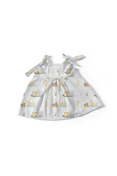 Deux Lapins / Müslin Bebek Elbise - Petits Canetons std