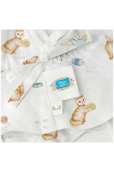 Deux Lapins / Müslin Bebek Şapkası - Chaton std
