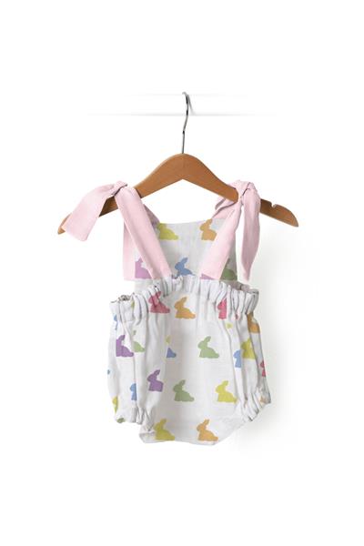 Deux Lapins / Müslin Bebek Tulum - Rainbow Lapin Pink std