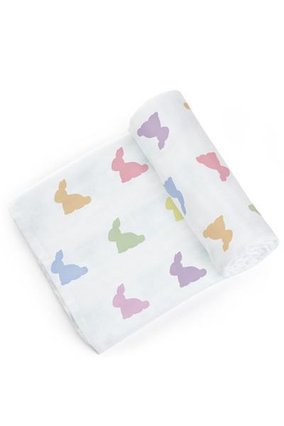Deux Lapins / Rainbow Lapin - Müslin Bebek Örtü 100X100cm Çok Renkli