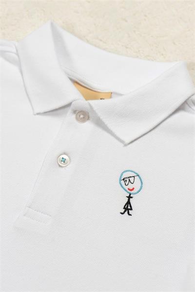 Beetlebeez / Dizzy Scooter Kısa Kollu Çocuk Polo Yaka T-shirt Beyaz