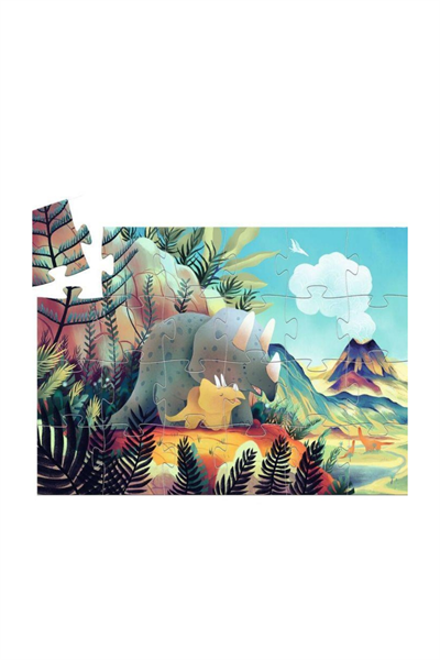 Djeco Dekoratif Puzzle 24 Parça / Teo the Dinosaur Çok Renkli