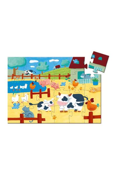 Djeco Dekoratif Puzzle 24 Parça - The Cows On The Farm Çok Renkli