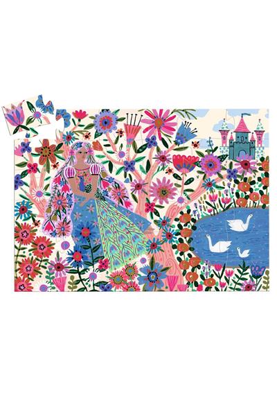 Djeco Dekoratif Puzzle 36 Parça / Princess & Peacock Çok Renkli