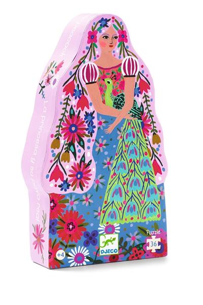Djeco Dekoratif Puzzle 36 Parça / Princess & Peacock Çok Renkli