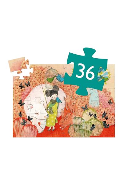 Djeco Dekoratif Puzzle 36 Parça/Japon Prenses Çok Renkli