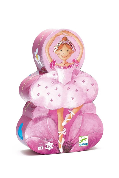 Djeco Dekoratif Puzzle 36 Parça/The Ballerina With The Flower Çok Renkli