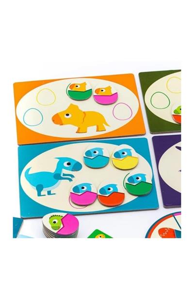 Djeco Domino 3lü Kutu Oyunu / Dino Çok Renkli