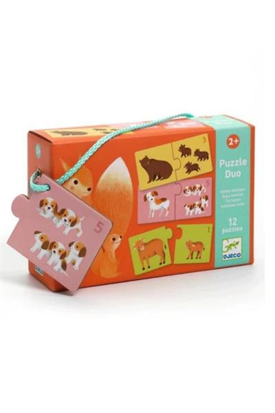 Djeco İkili Puzzle / Baby Animals Çok Renkli