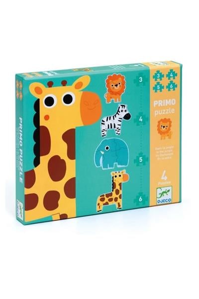 Djeco İlerleyen Puzzle - In The Jungle - 3,4,6,9 Pcs Çok Renkli
