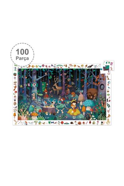 Djeco Klasik Puzzle 100 Parça/Enchanted Forest Çok Renkli