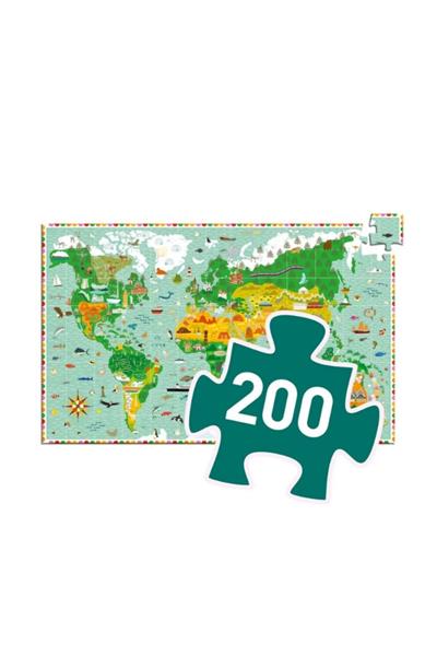 Djeco Klasik Puzzle 200 Parça/ Around The World Çok Renkli