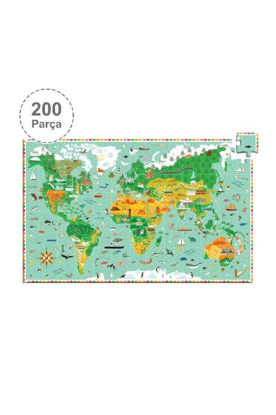 Djeco Klasik Puzzle 200 Parça/ Around The World Çok Renkli