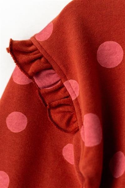 Fırfırlı Sweat Alt Üst Takım - Puantiye Çok Renkli