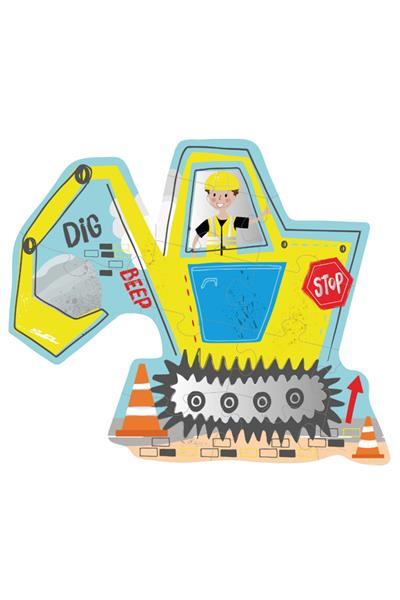 FLOSS & ROCK 12 Parça Şekilli Kutulu Yap-Boz / Construction Çok Renkli