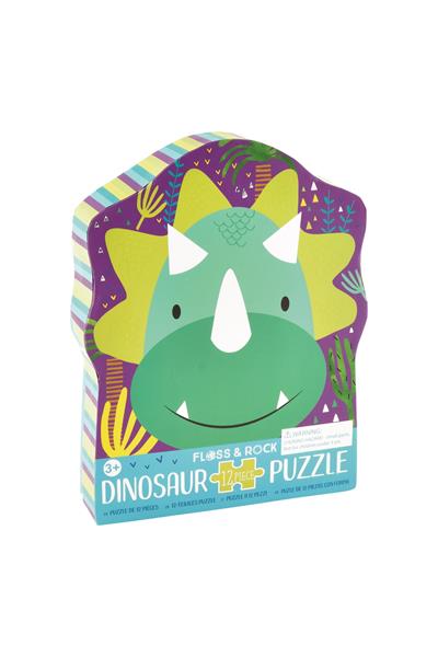 FLOSS & ROCK 12 Parça Şekilli Kutulu Yap-Boz / Dinosaur Çok Renkli