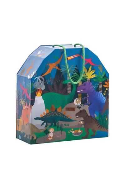 FLOSS & ROCK Ahşap Figürlü Oyun Kutuları / Dino Çok Renkli