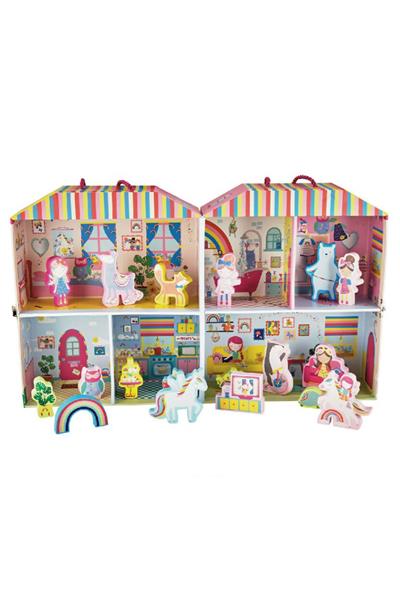 FLOSS & ROCK Ahşap Figürlü Oyun Kutuları / Rainbow Çok Renkli