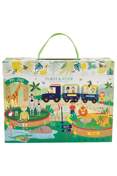 FLOSS & ROCK Ahşap Figürlü Oyun Kutuları/Jungle Çok Renkli