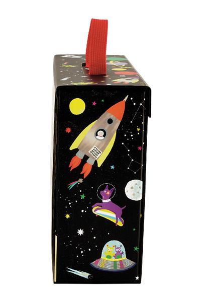 FLOSS & ROCK Ahşap Figürlü Oyun Kutuları/Space Çok Renkli