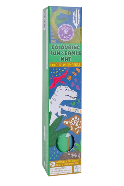 Floss & Rock Boyanabilir Oyun ve Aktivite Matı / Dino Çok Renkli