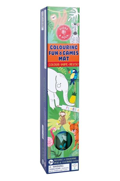Floss & Rock Boyanabilir Oyun ve Aktivite Matı / Jungle Çok Renkli