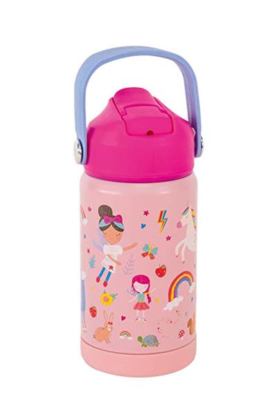 FLOSS & ROCK Paslanmaz Çelik Pipetli Suluk / Rainbow Fairy Çok Renkli