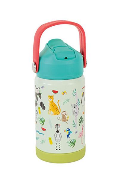 FLOSS & ROCK Paslanmaz Çelik Pipetli Suluk / Jungle Çok Renkli