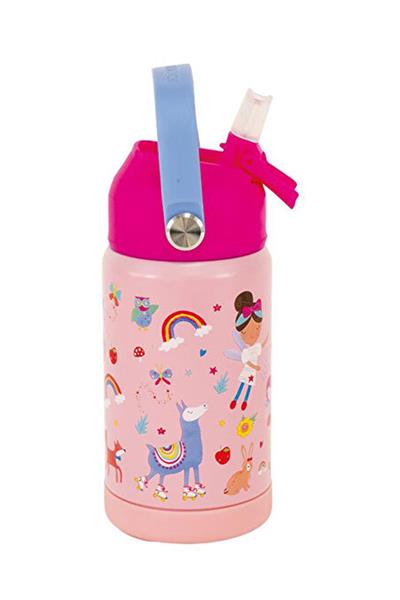 FLOSS & ROCK Paslanmaz Çelik Pipetli Suluk / Rainbow Fairy Çok Renkli