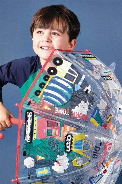 Floss & Rock Renk Değiştiren Şeffaf Şemsiye /Construction Çok Renkli