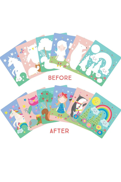 FLOSS&ROCK / Renk Değiştiren Water Magic Boyama Kitabı / Rainbow Fairy Çok Renkli