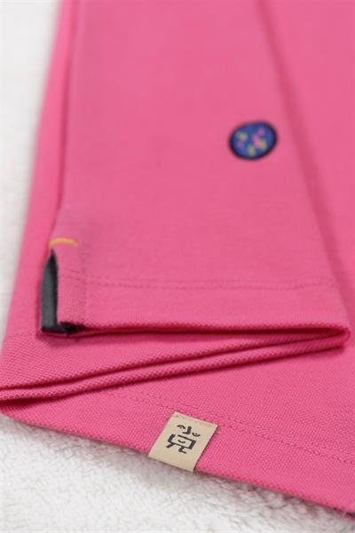 Beetlebeez / Funny Scribble Man Kısa Kollu Çocuk Polo Yaka T-shirt Pembe