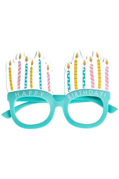 Ginger Ray - Fun Glasses - Balloon And Candle Fun Glasses - Eco - Eğlenceli Parti Gözlükleri Çok Renkli