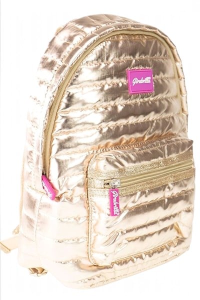 Girabrilla - Puffer Metalik Sırt Çantası -  Dore