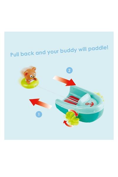 Hape Çek-Bırak Tekne ve Ayıcık - Banyo Oyuncağı Çok Renkli