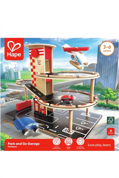 Hape Park & Go Oyuncak Garaj Çok Renkli