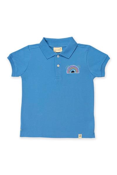 Beetlebeez / Happy Rainbow Kısa Kollu Çocuk Polo Yaka T-shirt Mavi