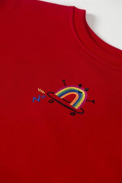 Beetle Beez / HAPPY RAINBOW SWEATSHIRT Kırmızı