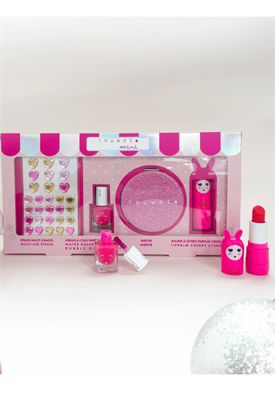 Inuwet Glitter Pink Kozmetik ve Cilt Bakım Hediye Seti Çok Renkli