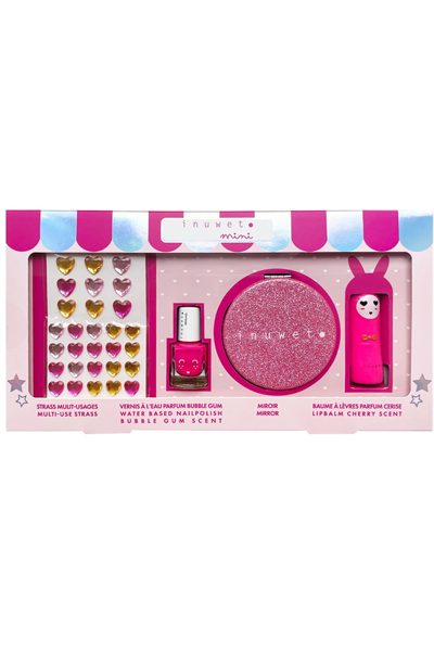 Inuwet Glitter Pink Kozmetik ve Cilt Bakım Hediye Seti Çok Renkli