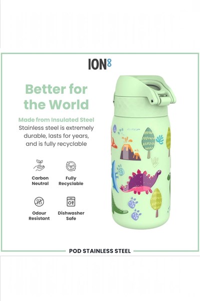 ION8 - Çocuk Su Termosu - Dinozor - 320 ml - Sızdırmaz Çok Renkli