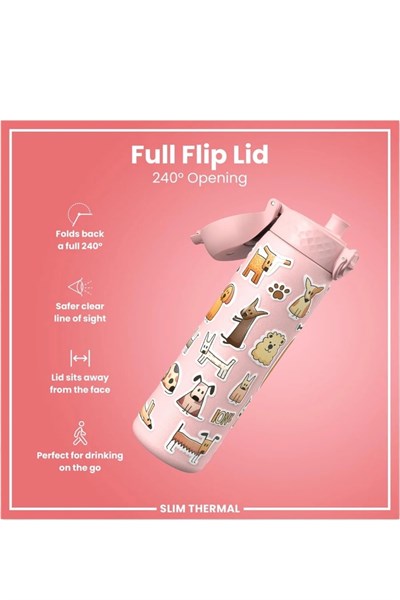 ION8 - İnce Su Termosu - Köpekler - 500 ml - Sızdırmaz Çok Renkli