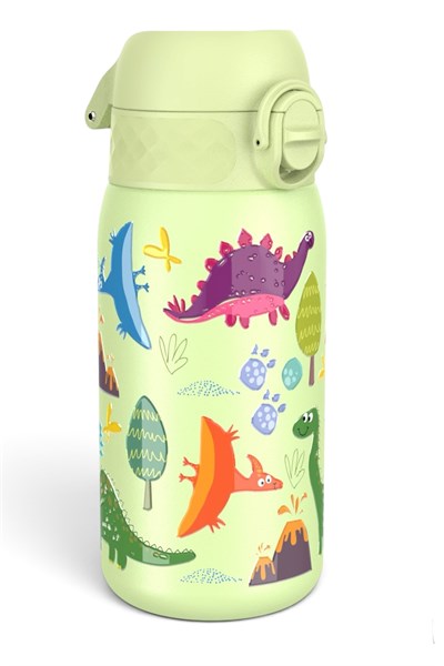 ION8 - Paslanmaz Çelik Çocuk Suluk - Dinozorlar - 400 ml - Sızdırmaz Çok Renkli