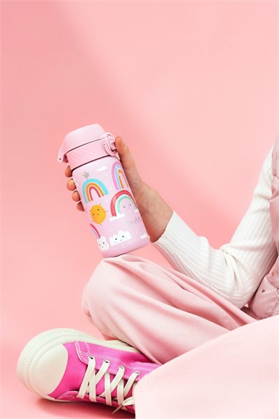 ION8 - Paslanmaz Çelik Çocuk Suluk - Gökkuşağı - 400 ml - Sızdırmaz Çok Renkli