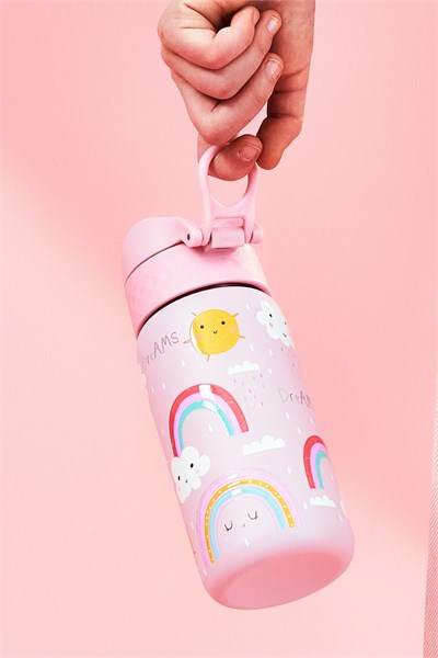 ION8 - Paslanmaz Çelik Çocuk Suluk - Gökkuşağı - 400 ml - Sızdırmaz Çok Renkli