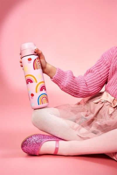 ION8 - Paslanmaz Çelik İnce Suluk - Gökkuşağı - 600 ml - Sızdırmaz Çok Renkli