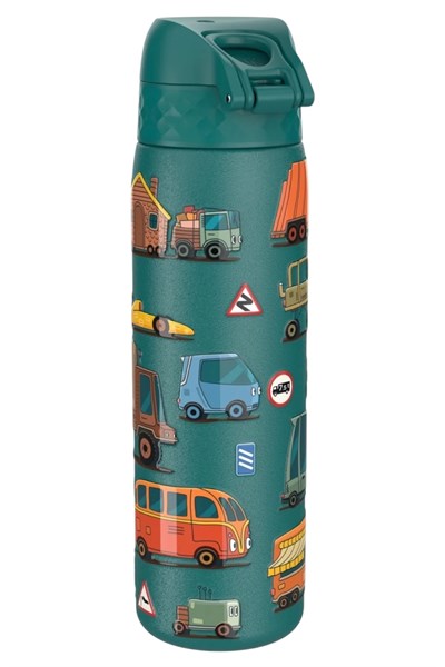 ION8 - Paslanmaz Çelik İnce Suluk - Otomobiller - 600 ml - Sızdırmaz Çok Renkli
