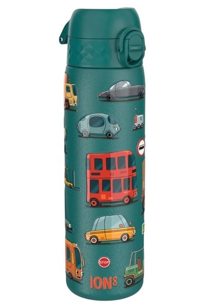 ION8 - Paslanmaz Çelik İnce Suluk - Otomobiller - 600 ml - Sızdırmaz Çok Renkli