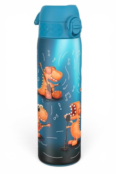 ION8 - Paslanmaz Çelik İnce Suluk - Şarkıcı Dinozor - 600 ml - Sızdırmaz Çok Renkli