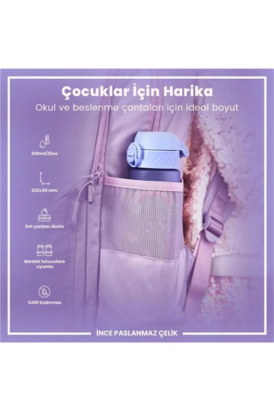 ION8 - Paslanmaz Çelik İnce Suluk - Unicorn - 600 ml - Sızdırmaz Çok Renkli